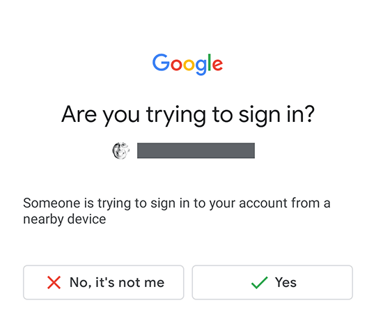 Are you trying to sign in? No/Yes