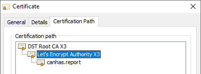 Let's Encrypt Authority X3 is an intermediate certificate