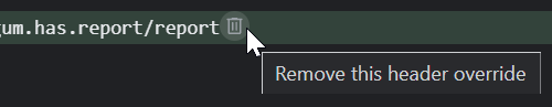 An icon to remove the override