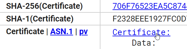 Odkaz na stažení certifikátu na crt.sh