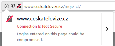 www.ceskatelevize.cz Connection Is Not Secure