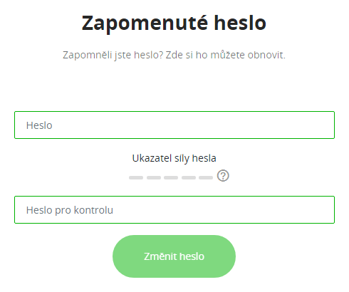 Zapomněli jste heslo? Zde si ho můžete obnovit.