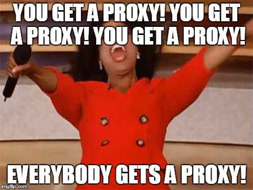 “Everybody gets a proxy” logo