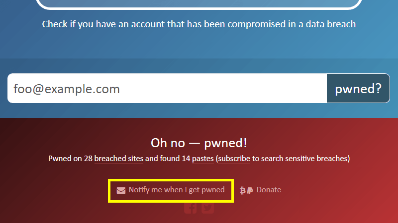 Notifikace z Have I Been Pwned?