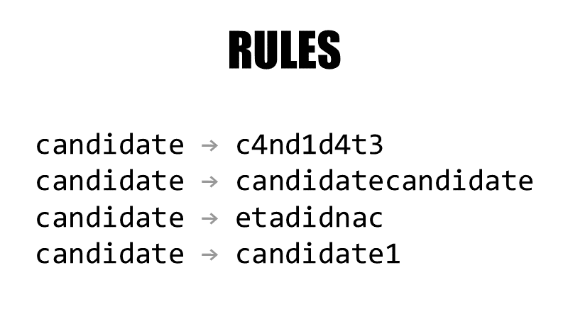 Rules for generating even more candidates