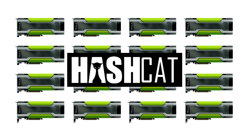 16× NVIDIA Tesla K80 GPU + hashcat