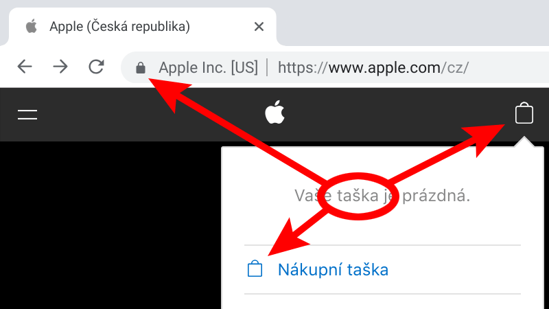 Vaše taška 🔒 je prázdná