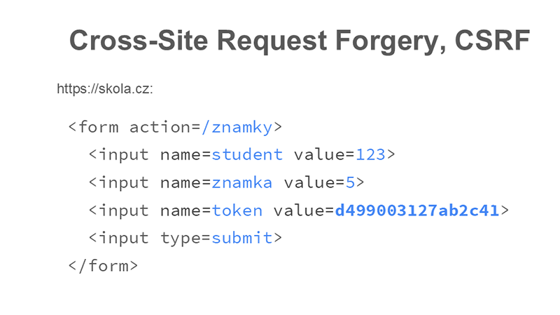 Token pro ochranu proti Cross-Site Request Forgery