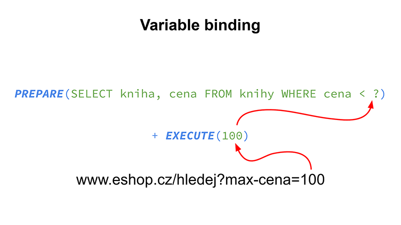 Ochrana proti SQL Injection pomocí variable binding