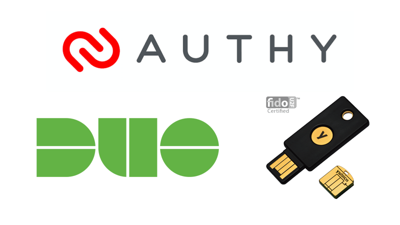 Authy, Duo Security, YubiKey