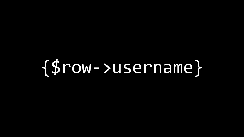 {$row->username}