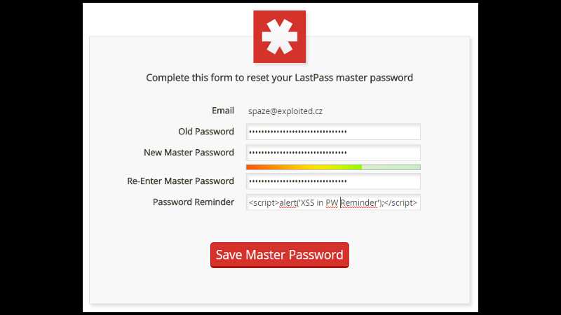 Password Reminder: [<script>alert('XSS in PW Reminder');</script>]