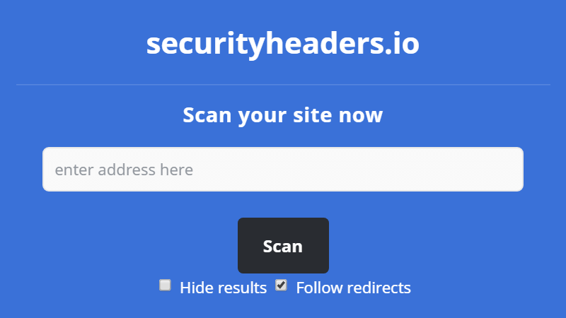 https://securityheaders.io