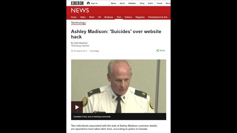 Ashley Madison: 'Suicides' over website hack