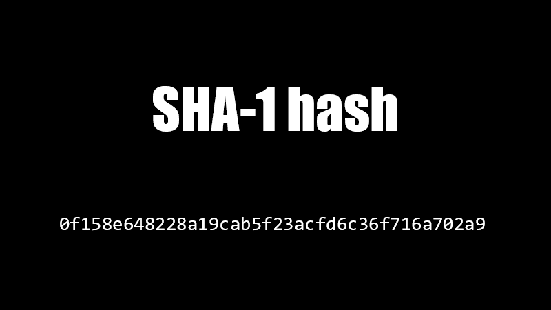 SHA-1 hash 0f158e648228a19cab5f23acfd6c36f716a702a9
