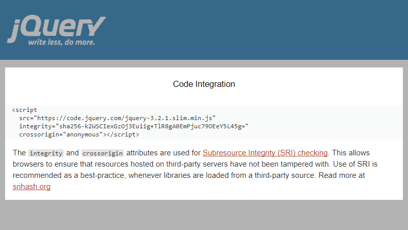 jQuery Code Integration