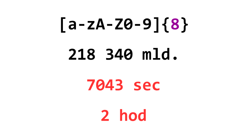 [a-zA-Z0-9]{8}: 218 340 mld., 7043 sec, 2 hod