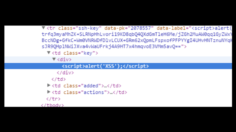 <div><script>alert('XSS');</script></div>