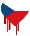 Czech flag in the shape of a bleeding heart